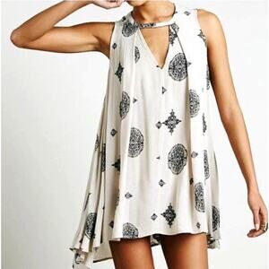 Free People Tree Swing Tunic Dress Top Sleeveless Mini Dress Pockets Size XS